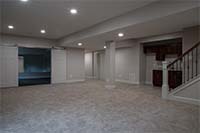 finished basement carpeting, walls